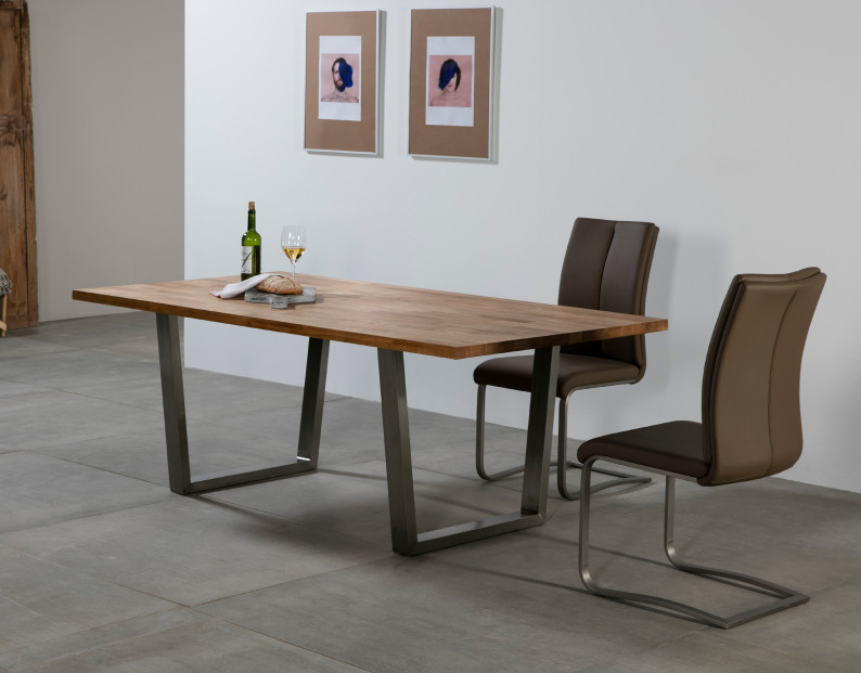Mesa tapa roble macizo fija de 200x100 cm